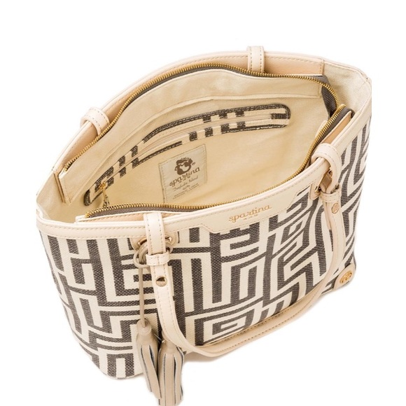 NWOT Spartina 449 Greek Key Island Linen Tote - Picture 14 of 15